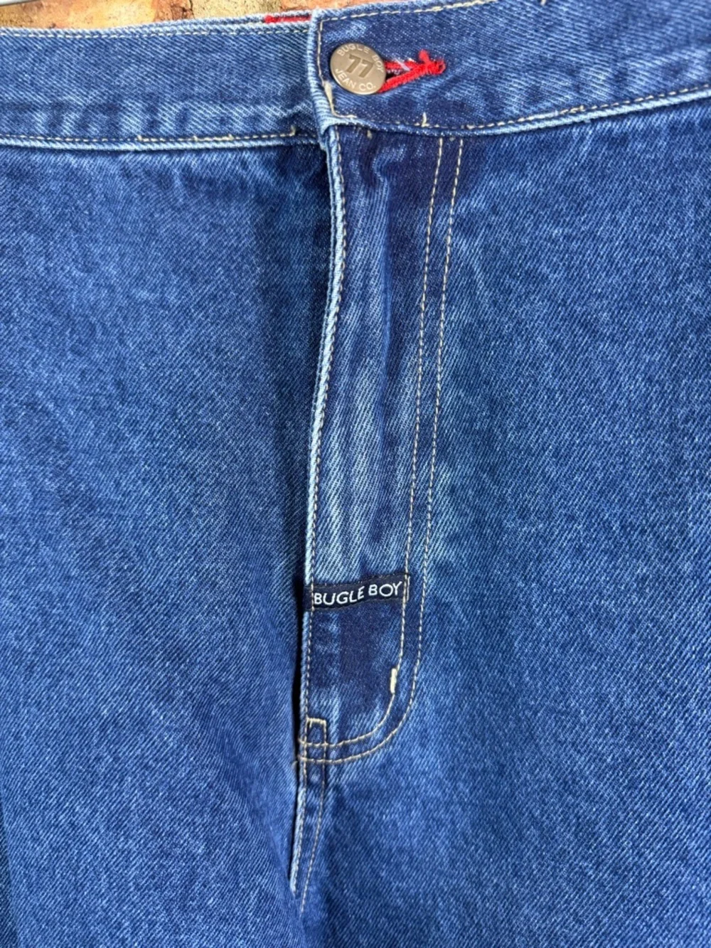 Vintage 90s Bugle Boy Jean's Red Accents Denim Streetwear Jeans Size 40